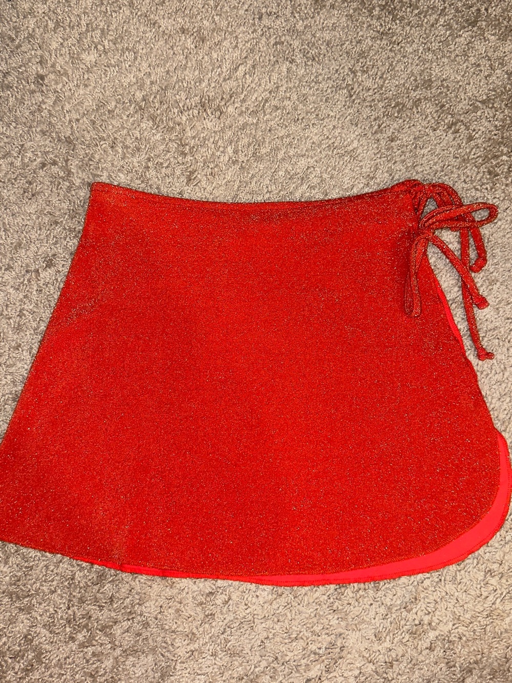 Shine cover up - Women's orange Tie-Side Mini Skirt